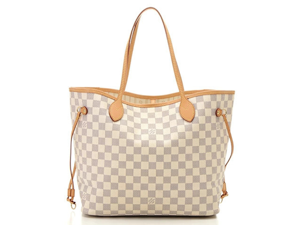 LOUIS VUITTON Neverfull Damier Azur White Interior